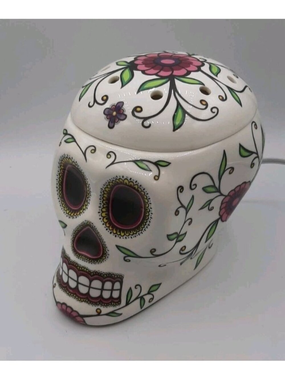 RARE Scentsy Sugar Skull Full Sz Warmer Retired Dia De Los Muertos Calavera Box